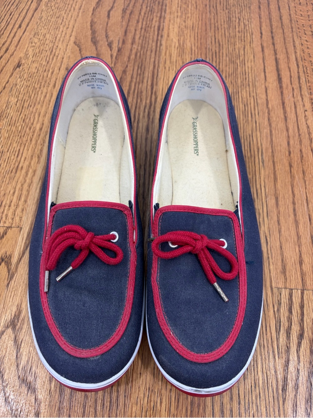 Grasshoppers Navy/Red Slip-on Boat Shoes (10) - Picture 4 of 7